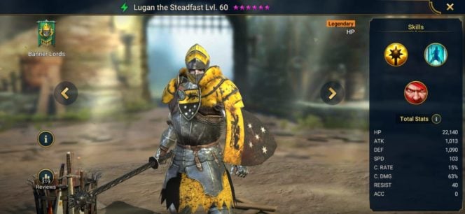 raid shadow legends lugan the steadfast build