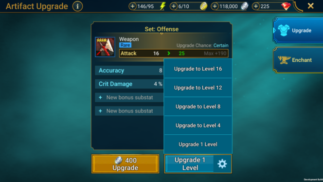 raid shadow legends how to upgrade artifacts to level 16